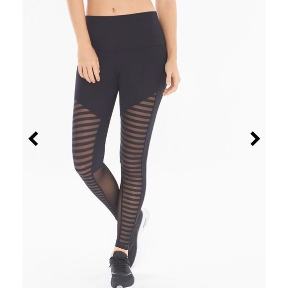 ONZIE Fierce Striped Mesh Leggings, black, size S/M - Picture 3 of 10